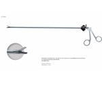 Ножницы эндоскопические поворотные с одной подвижной браншей, изогнутые (правые) 5 мм, с металлической рукояткой